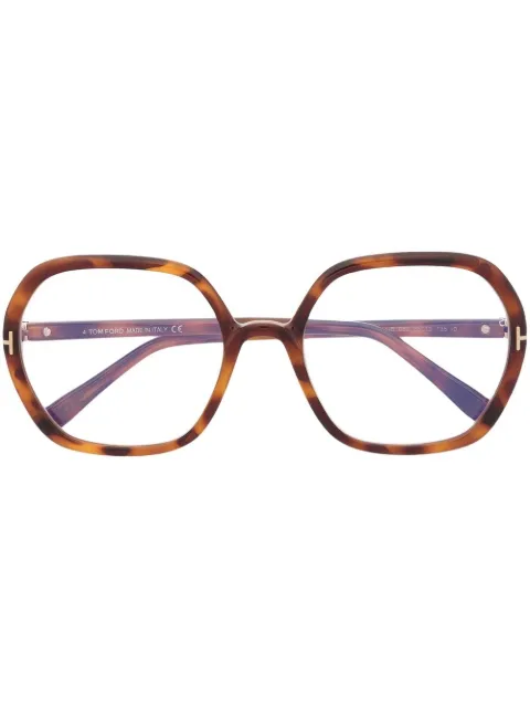 TOM FORD Eyewear tortoiseshell-frame oversized glasses