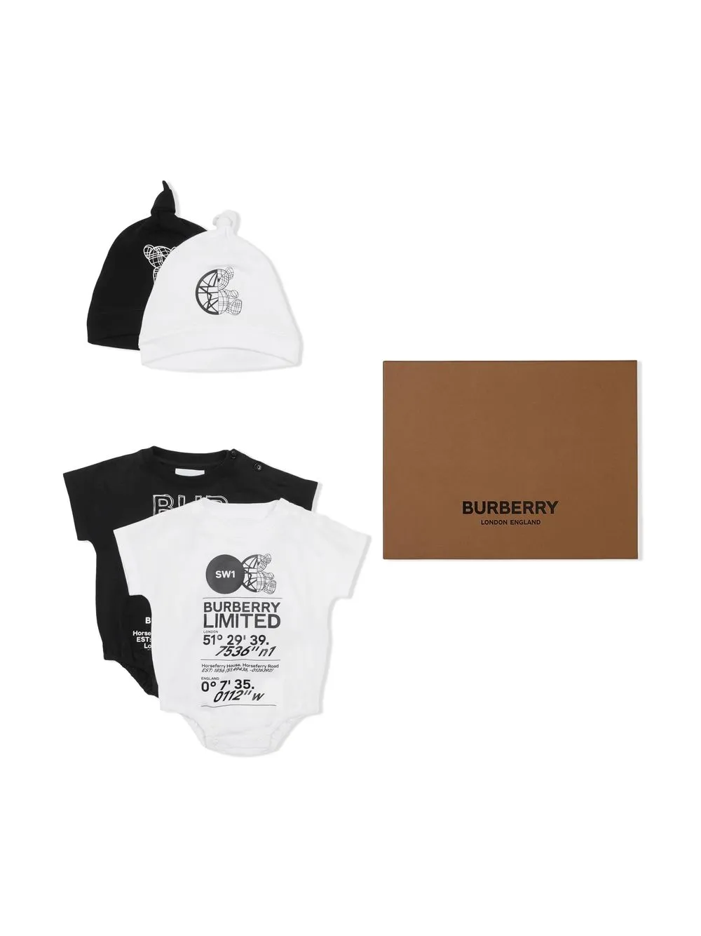 

Burberry Kids Montage printfour-piece baby gift set - Black