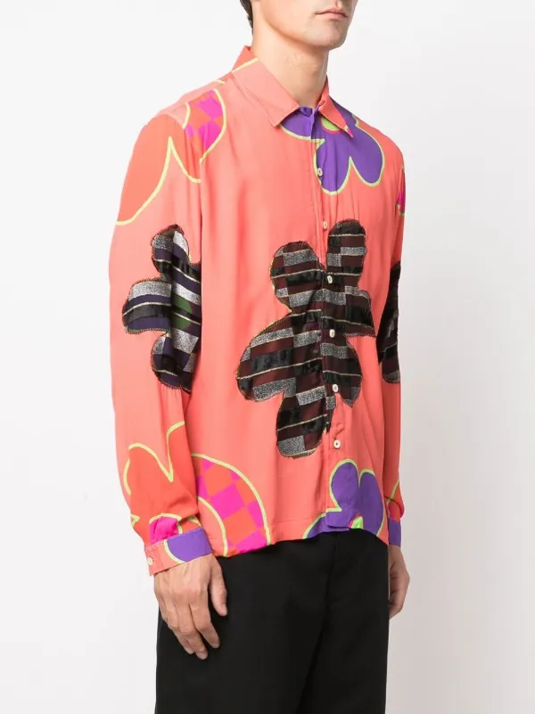 ERL graphic-print long-sleeve Shirt | Orange | FARFETCH HK