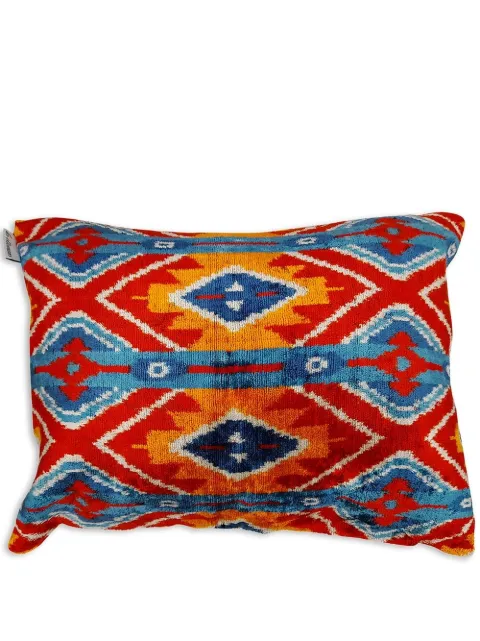 Les-Ottomans coussin en velours à motif jacquard