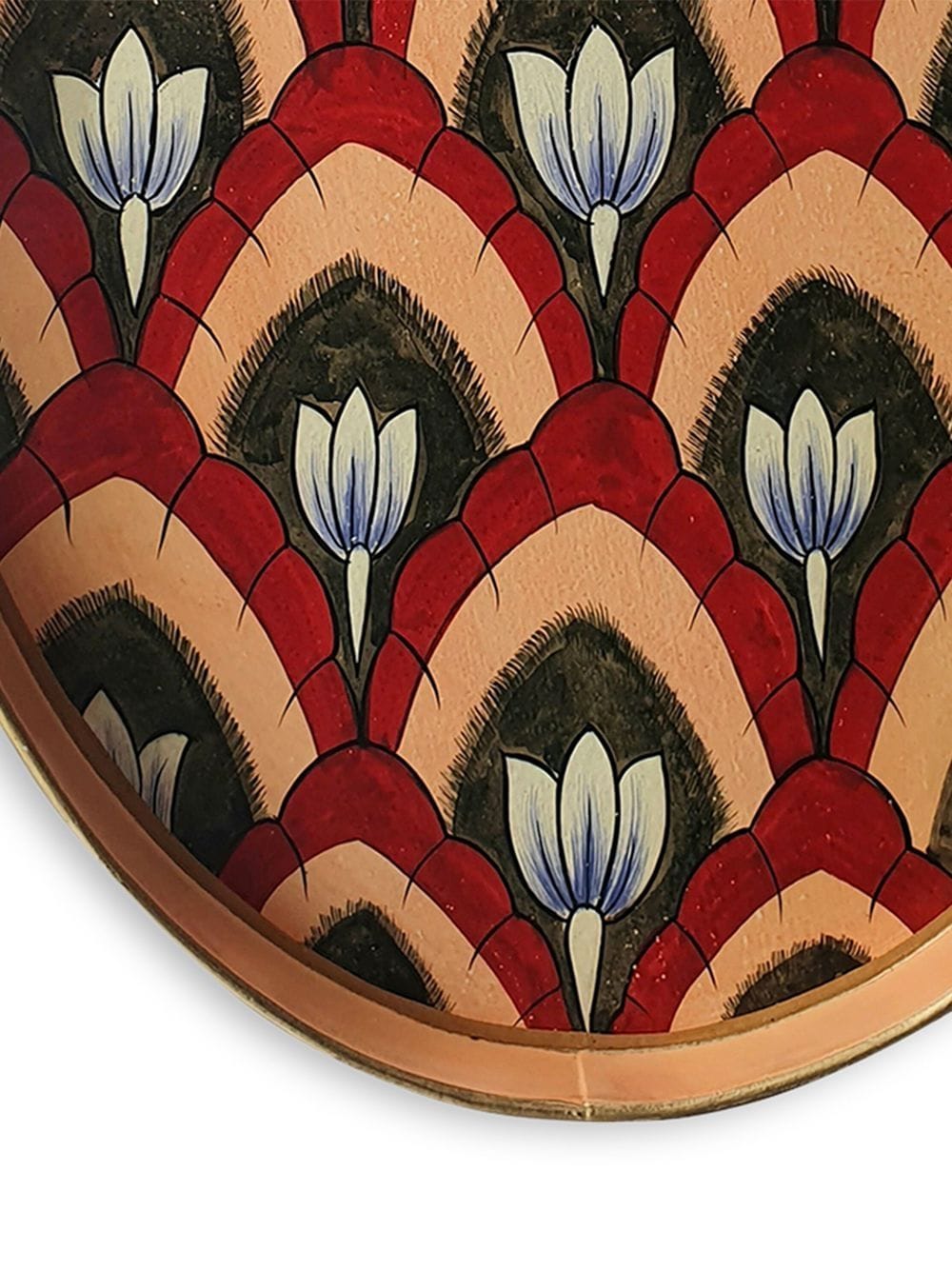 Shop Les-ottomans Hand-painted Iron Tray In 红色