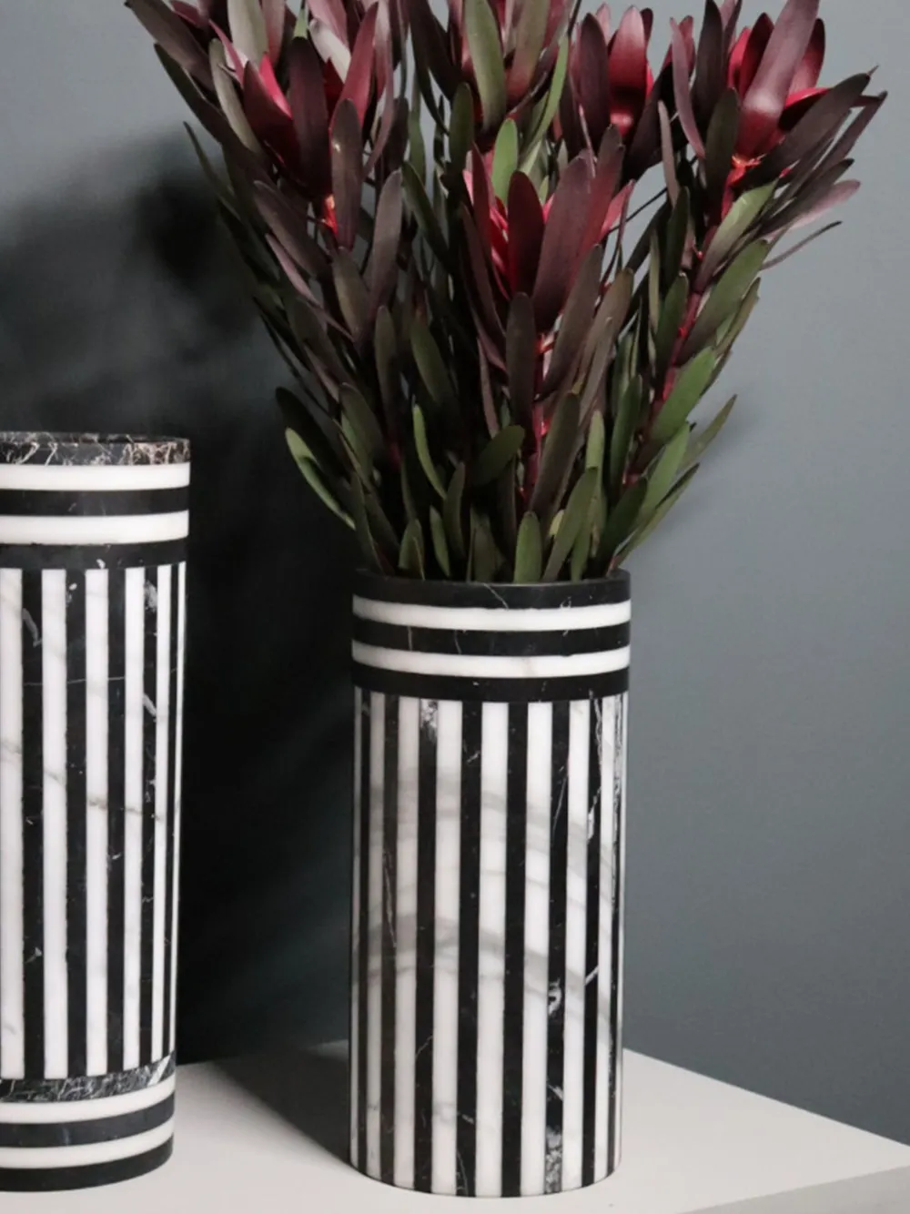  Editions Milano Bloom 2 Marble Vase - Black 