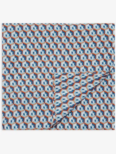 La DoubleJ geometric-print linen tablecloth
