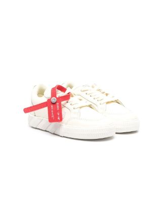 Off-White Kid's Arrow Stripe Leather Low-Top Sneakers, Toddler