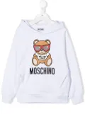 Moschino Kids Teddy Bear print hoodie - White