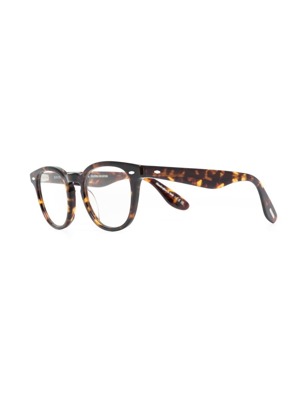 Oliver Peoples Bril met schildpadschild design - Bruin