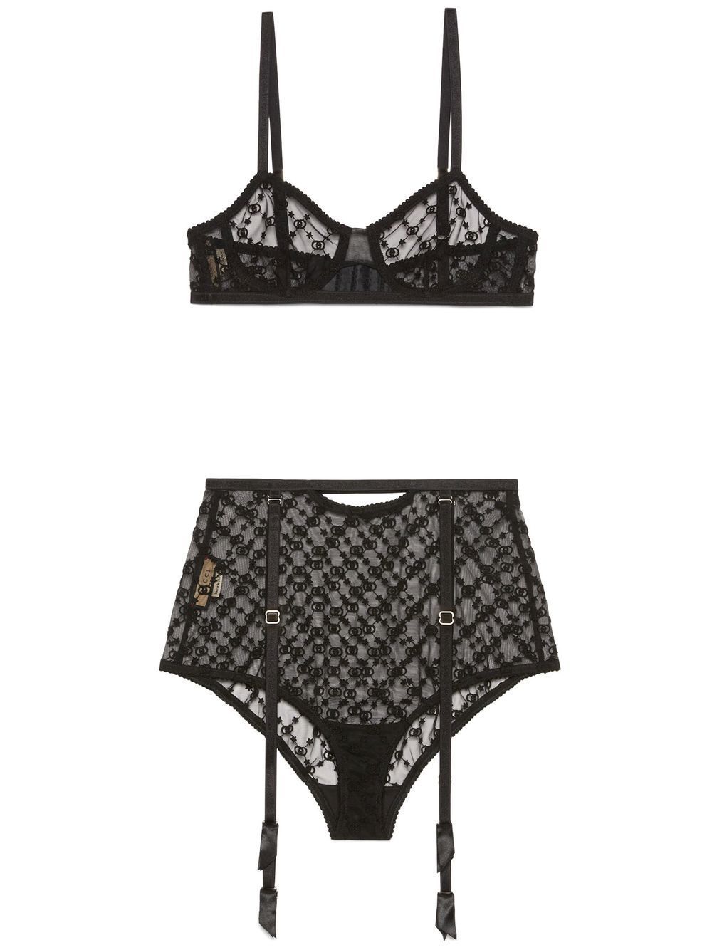 GG-embroidered lingerie set