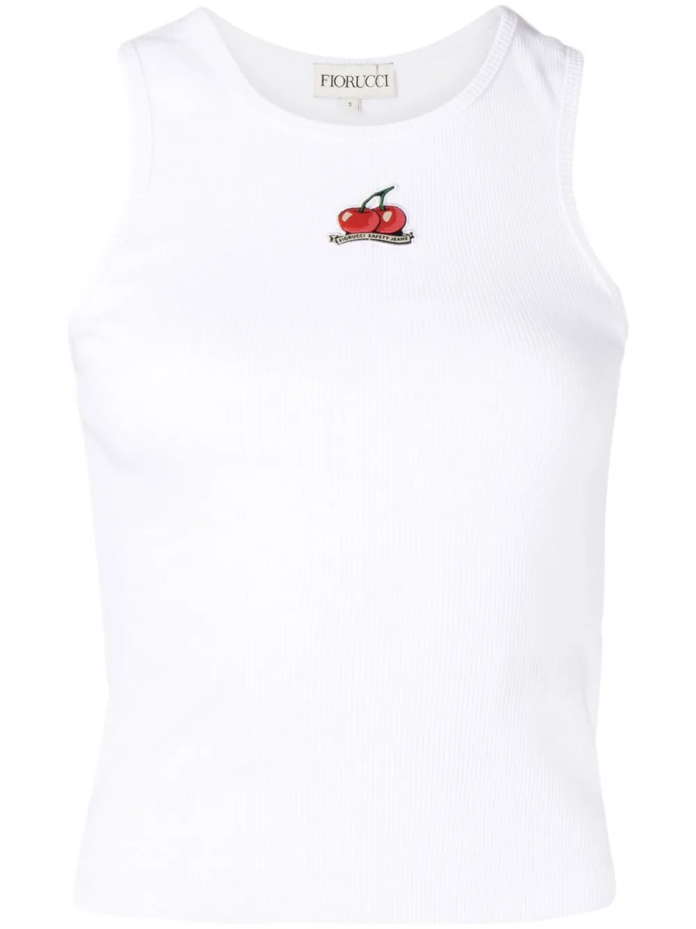 

Fiorucci patch-detail ribbed vest - White