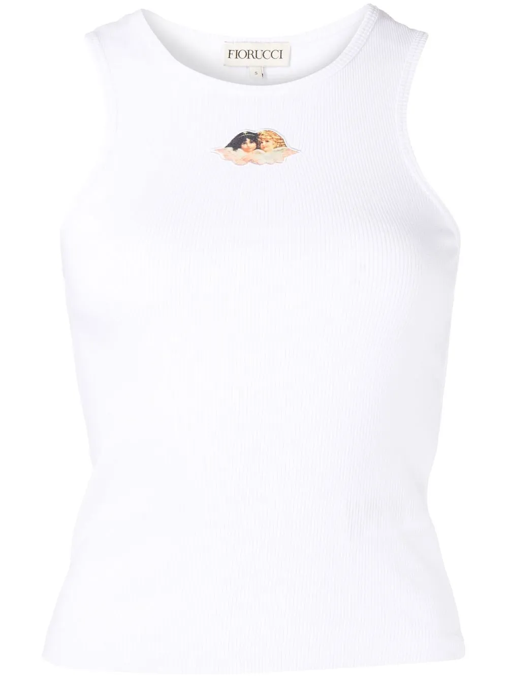 

Fiorucci patch-detail ribbed vest - White