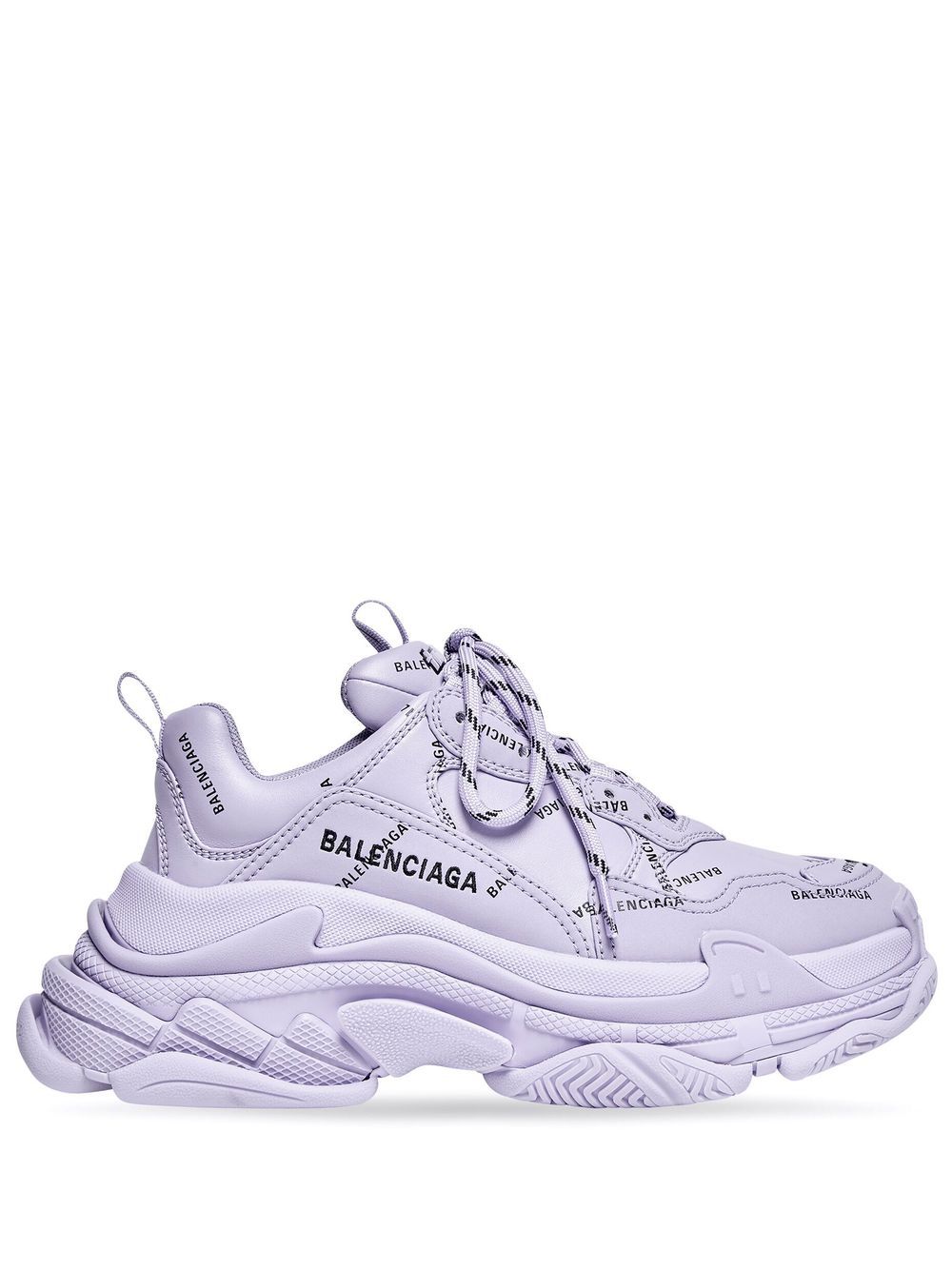 Shop Balenciaga Triple S Logo-print Sneakers In Purple