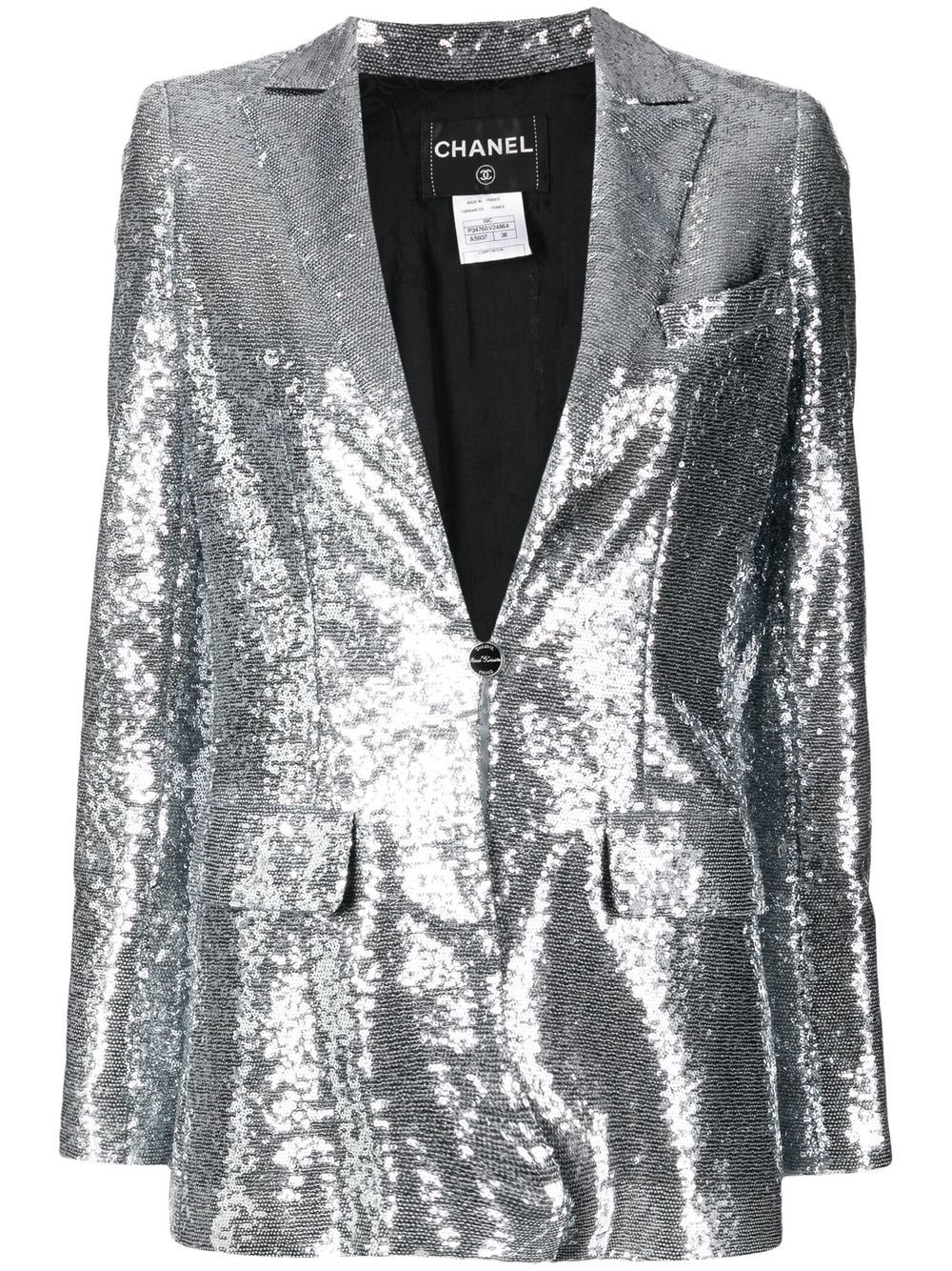 Image 1 of CHANEL Pre-Owned 2009 notched lapels sequin blazer