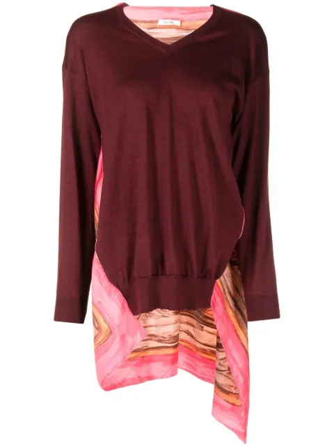 Céline Pre-Owned 2018 layered shawl V-neck jumper
