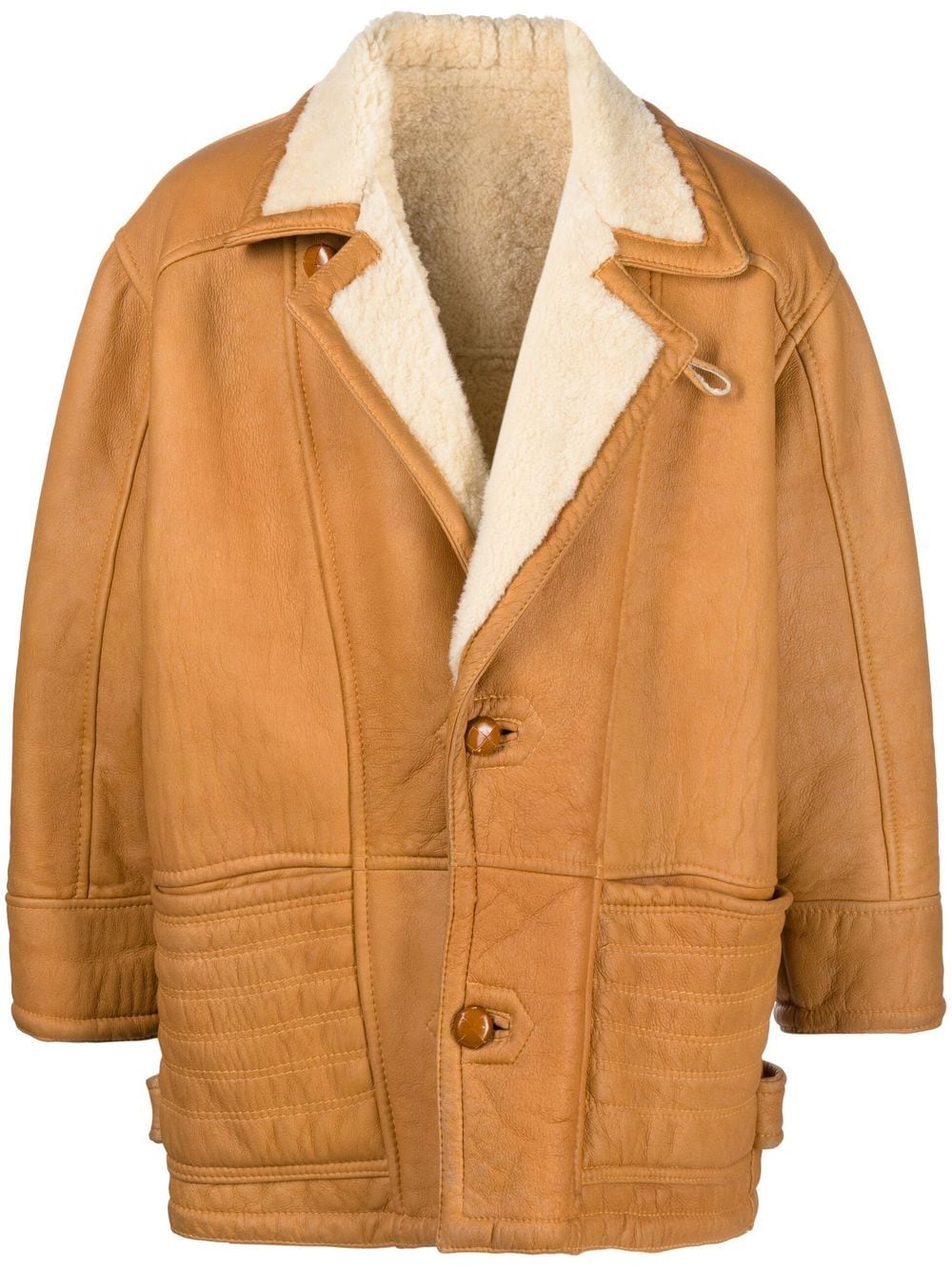 Image 1 of A.N.G.E.L.O. Vintage Cult 1980s shearling-lined leather coat