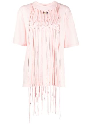 MSGM Macramé Logo Print T-shirt - Farfetch