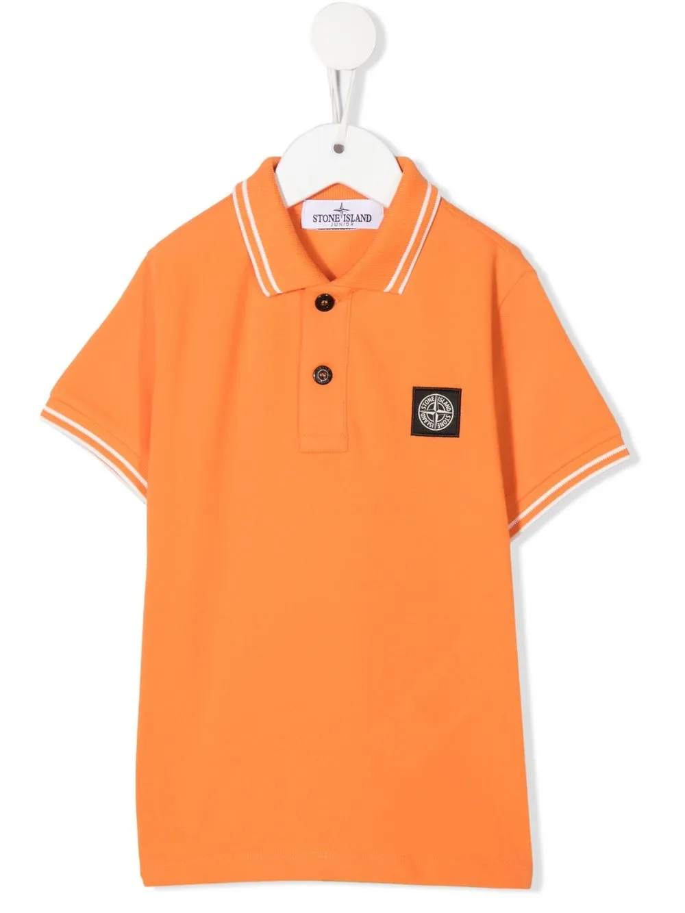 

Stone Island Junior logo-patch short-sleeved polo shirt - Orange