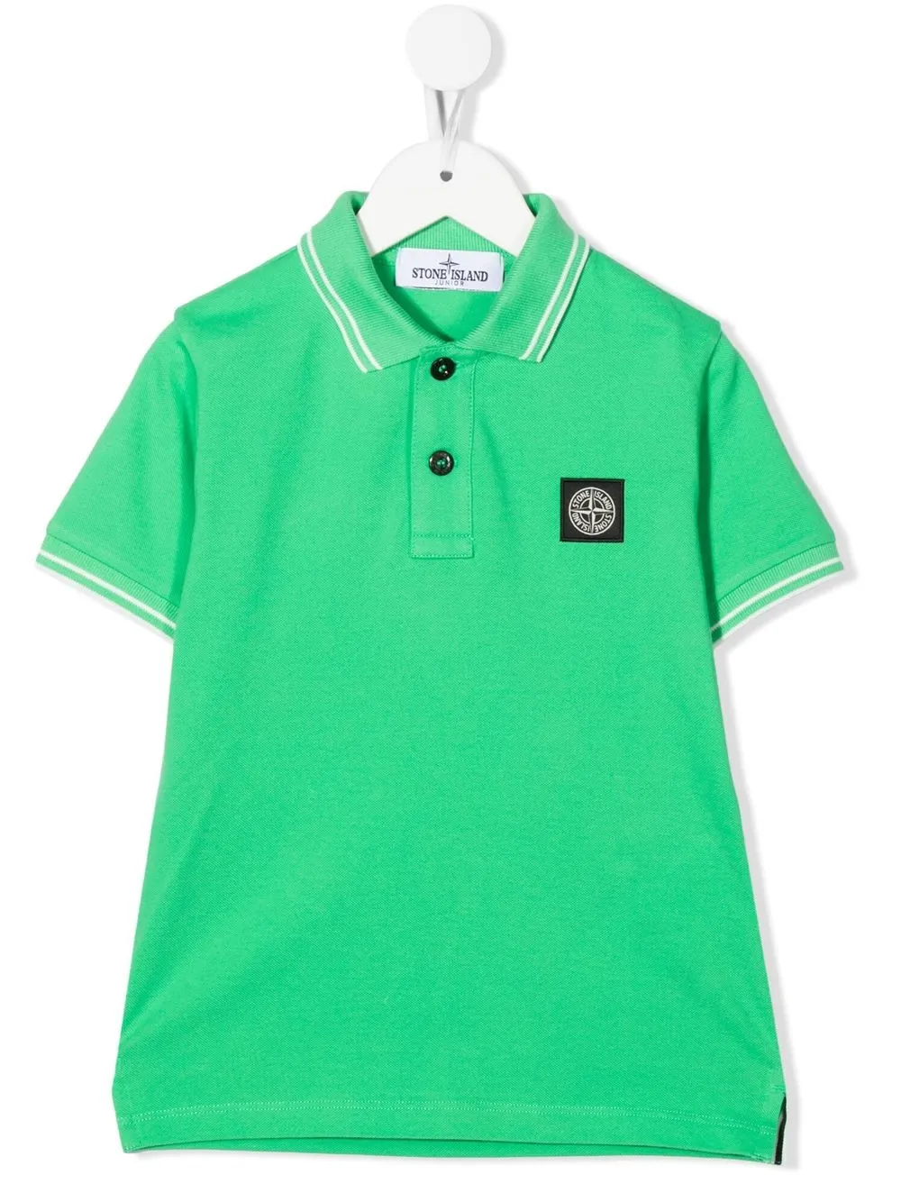 

Stone Island Junior playera tipo polo con parche Compass - Verde