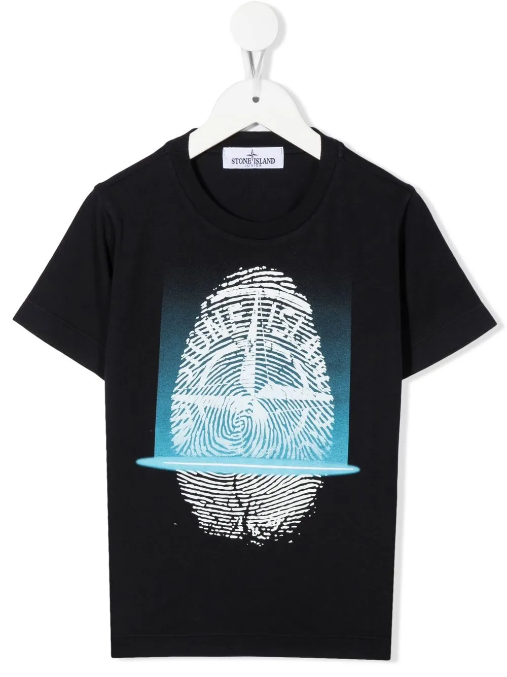 

Stone Island Junior playera con logo de huelle digital - Azul