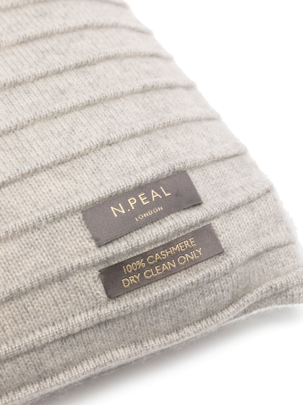 Shop N•peal Ribbed Cashmere Cushion In Grey