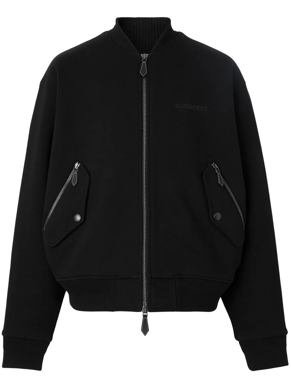 

Burberry chamarra bomber con logo estampado - Negro