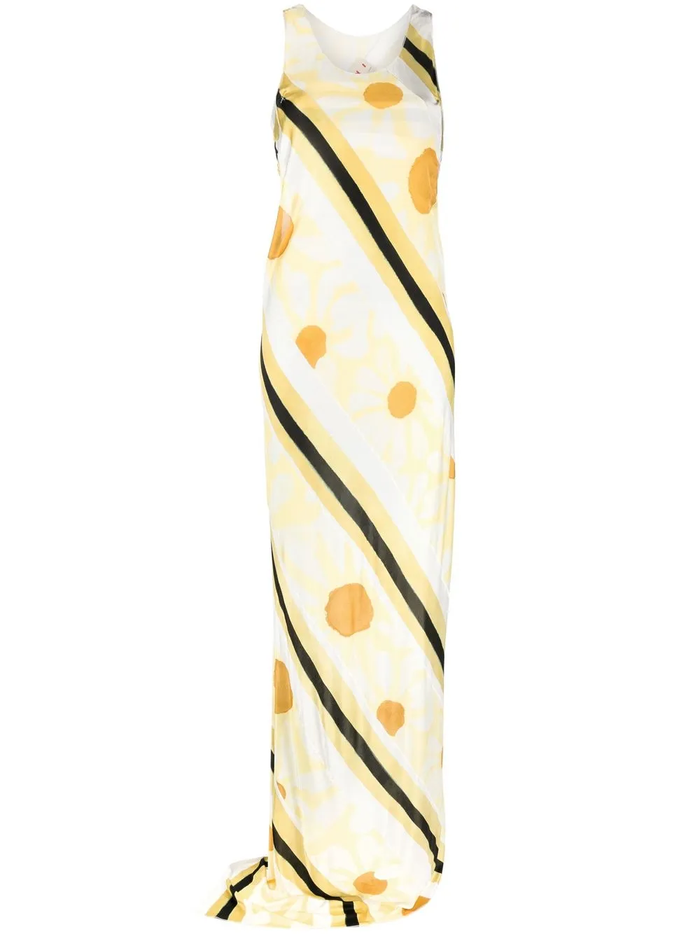 

Marni bias-cut abstract slip-gown - Yellow