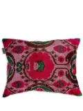 Les-Ottomans jacquard velvet cushion - Red