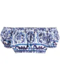 Dolce & Gabbana Majolica-print crop top - Blue