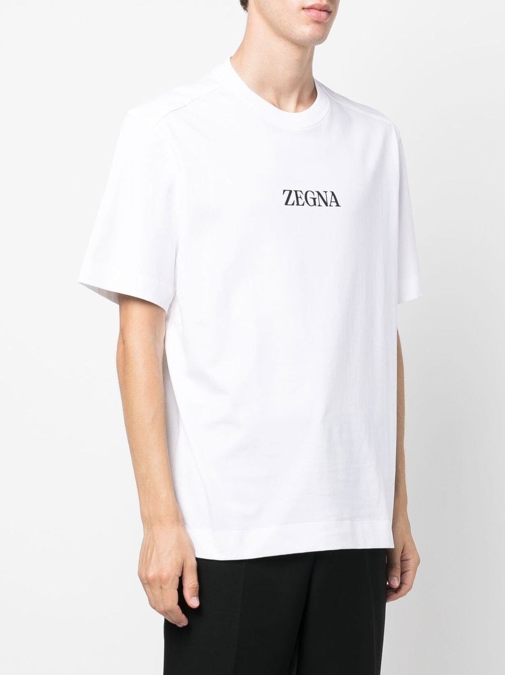 Shop Zegna Logo-print Crew-neck T-shirt In N01 - White