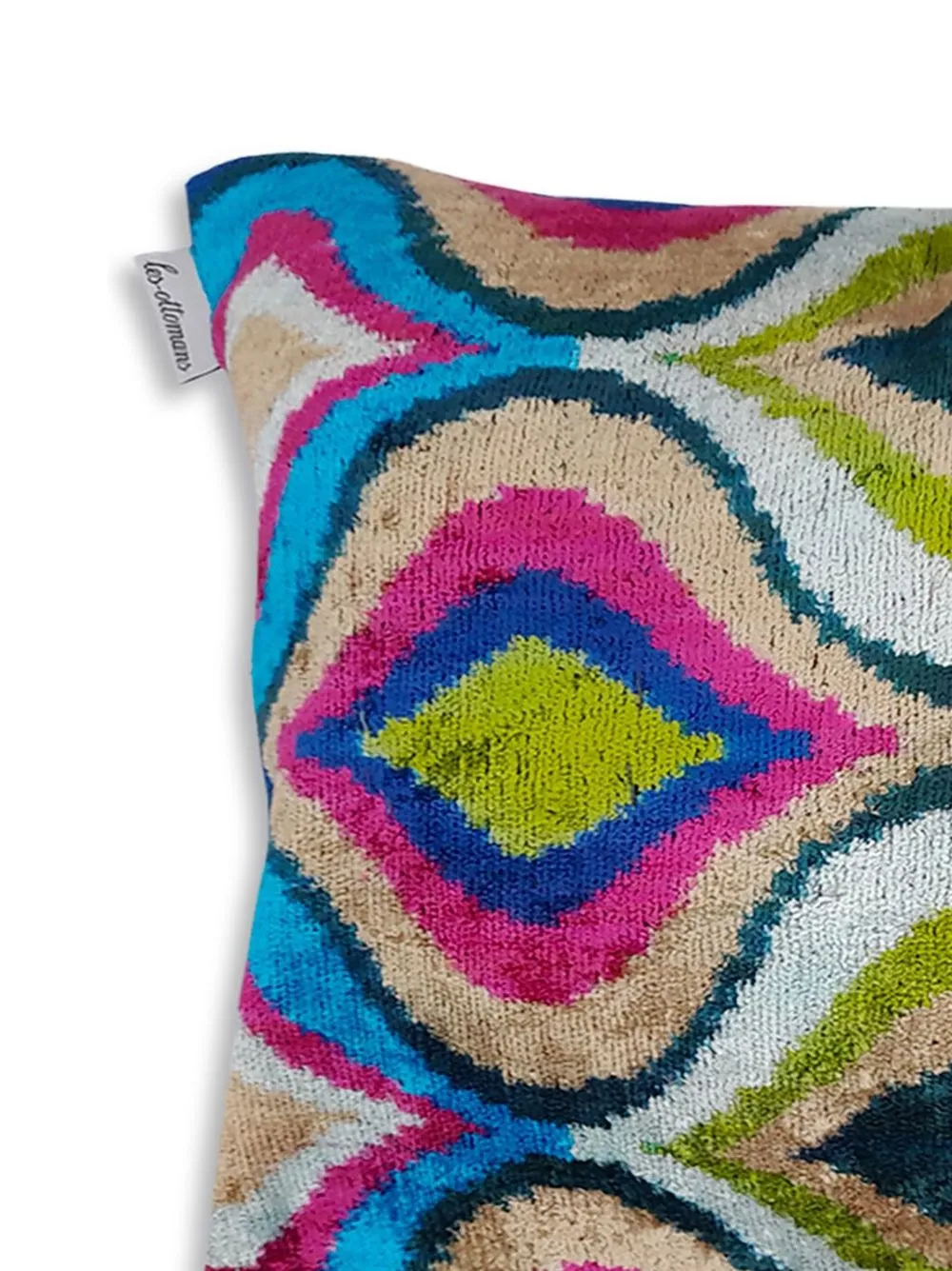 

Les-Ottomans abstract-print silk cushion - Blue