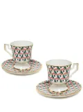 La DoubleJ abstract-print espresso cup and saucer set of two - Green