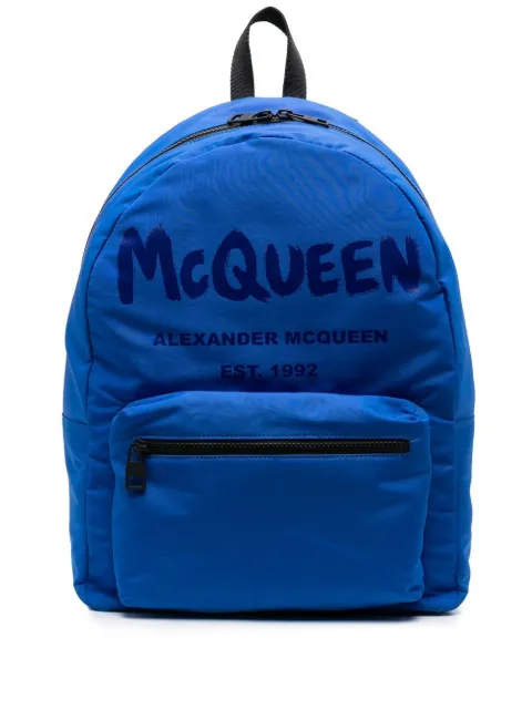 Alexander McQueen logo-print zipped backpack