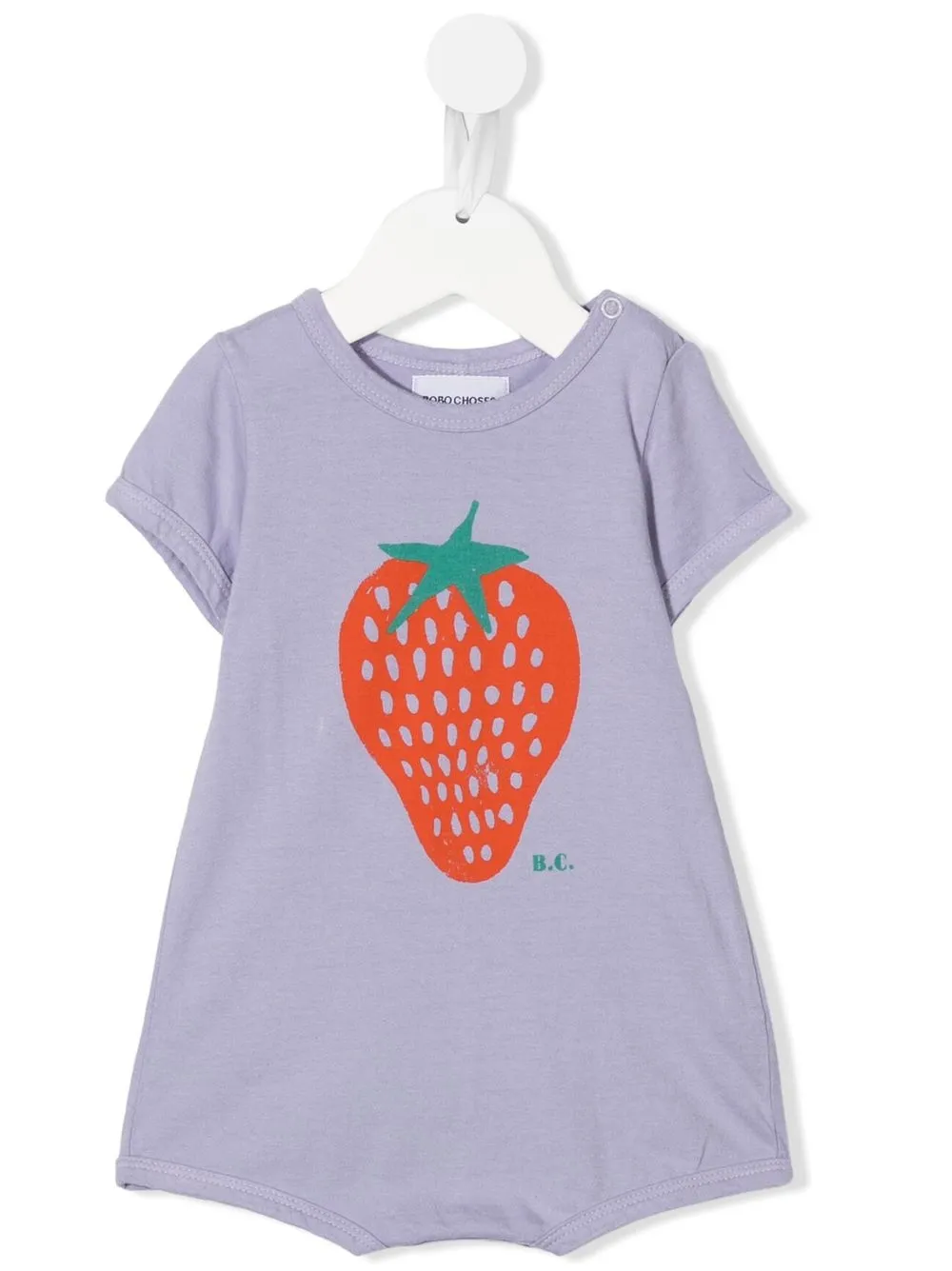 

Bobo Choses strawberry-print organic-cotton romper - Purple