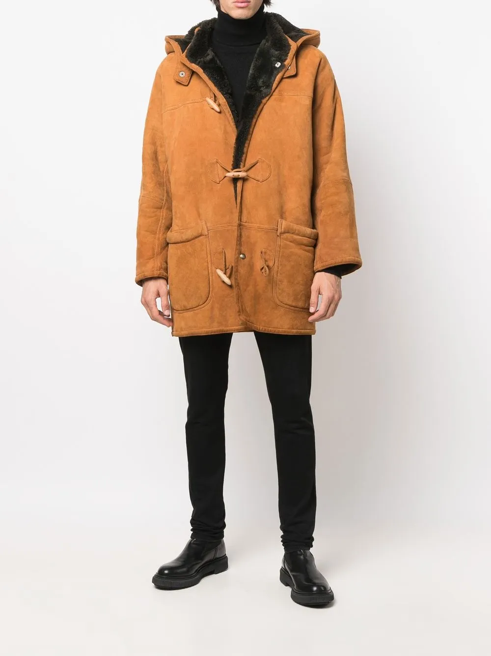 A.N.G.E.L.O. Vintage Cult معطف جلد الغنم بهودي من التسعينيات | Image 2