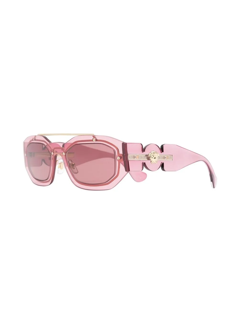  Versace Eyewear Sonnenbrille Mit Eckigem Gestell   Rosa 