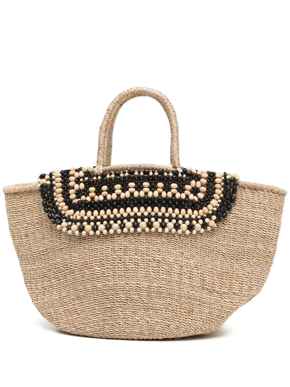 

Aranaz Punto beaded-detail tote - Neutrals