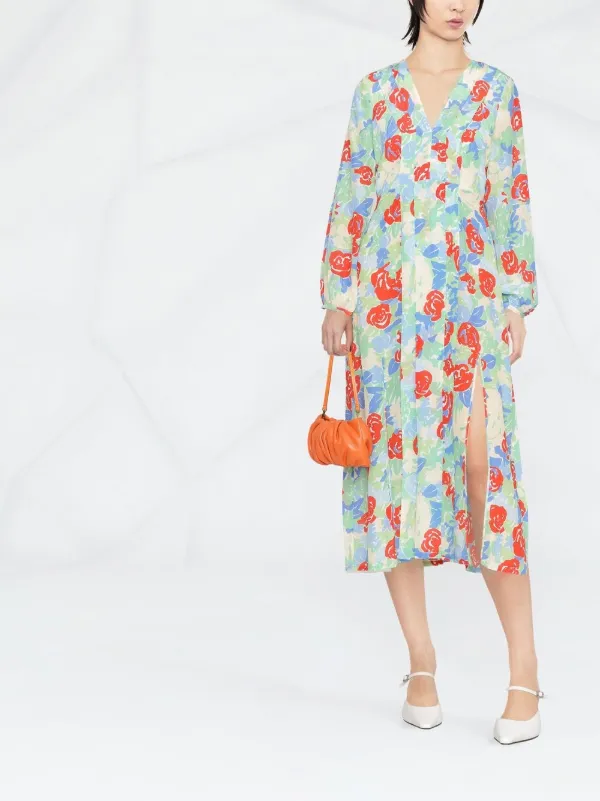 Rixo Camellia Pleated Dress - Farfetch