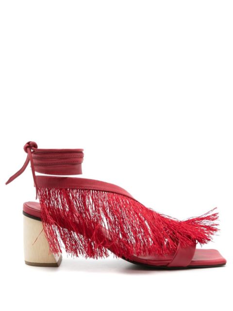 MISCI Sanro feather-trimmed sandals