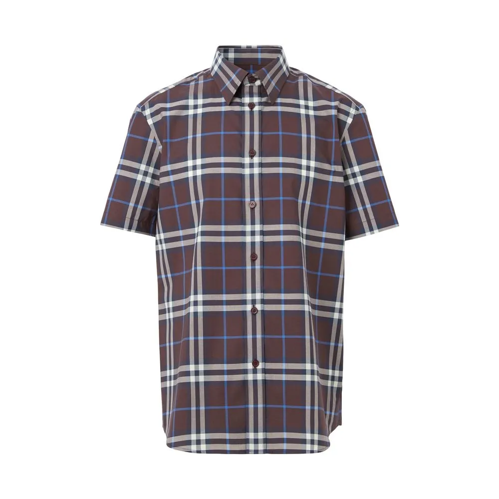 

Burberry check-print short-sleeve shirt - Brown