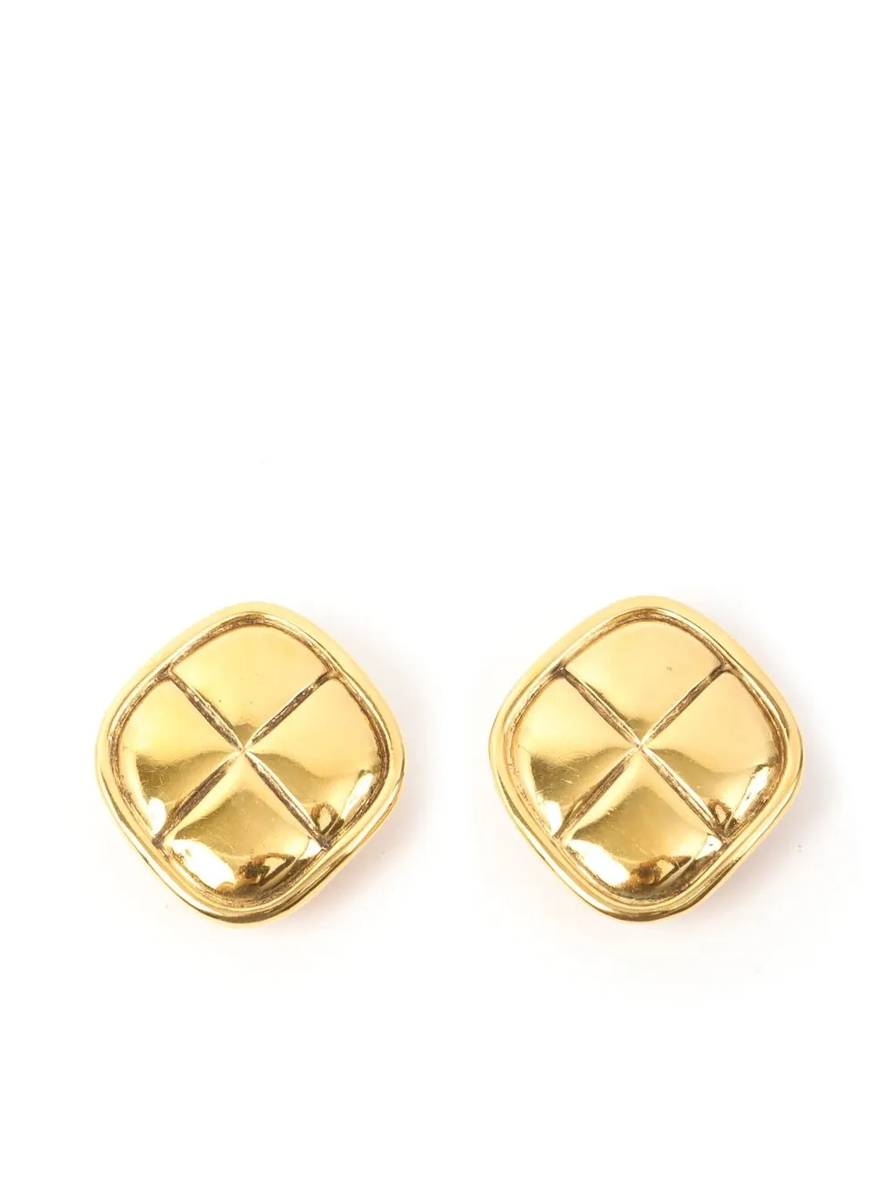 

Chanel Pre-Owned aretes de clip con motivo capitonado de rombos - Dorado
