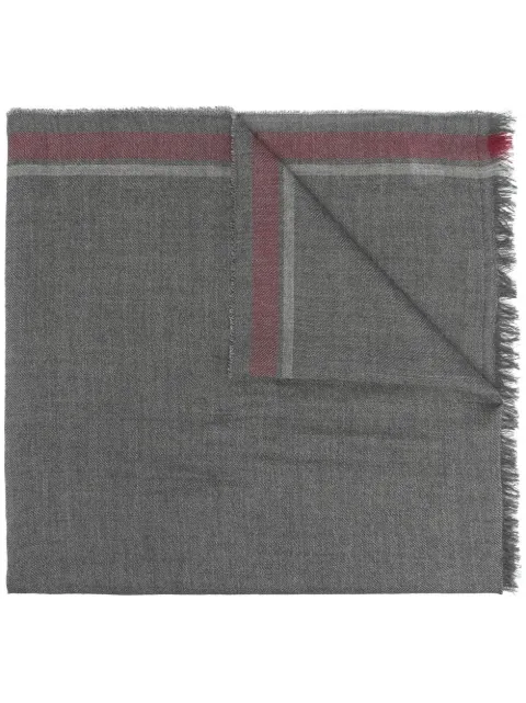 Brunello Cucinelli striped-edge frayed-edge scarf