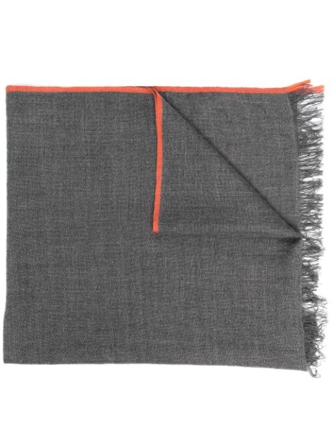 Brunello Cucinelli solid border fringed scarf Men