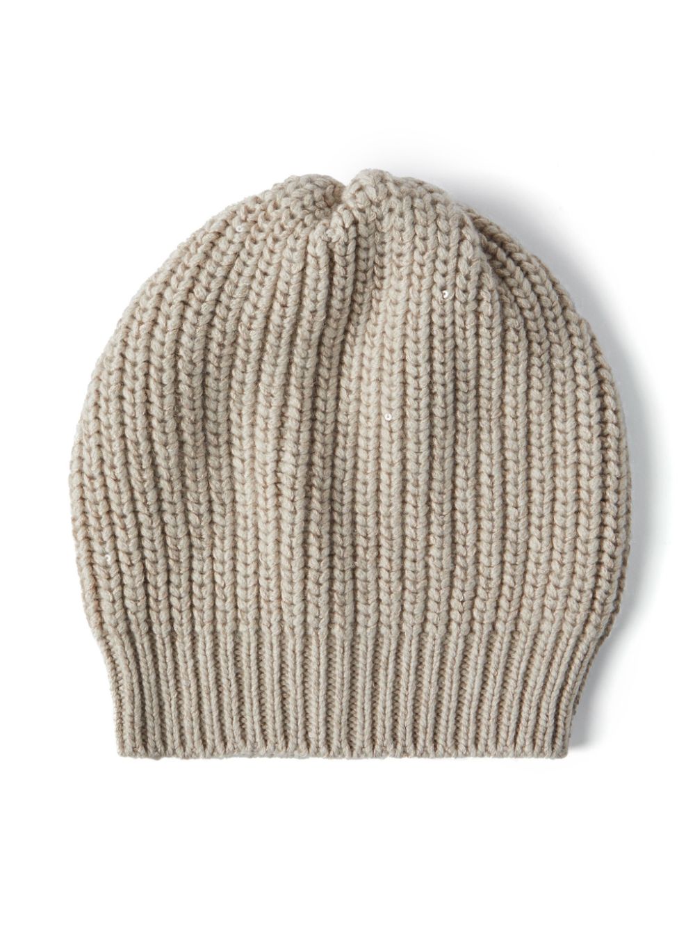 Brunello Cucinelli purl-knit ribbed-trim beanie - Neutrals