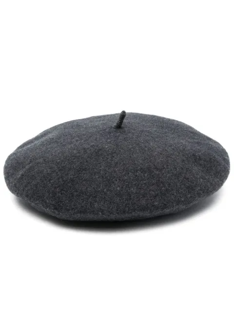 Brunello Cucinelli Monili-chain wool beret