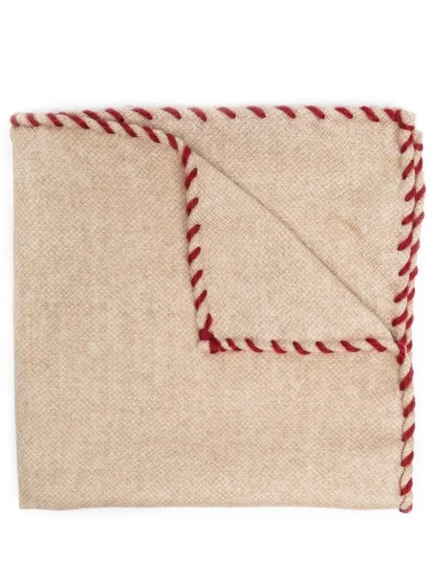 Brunello Cucinelli contrast-trim wool handkerchief 