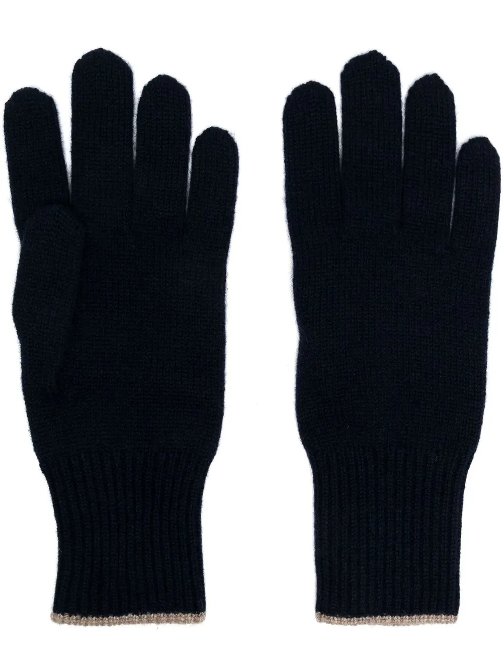

Brunello Cucinelli guantes con ribete en contraste - Azul