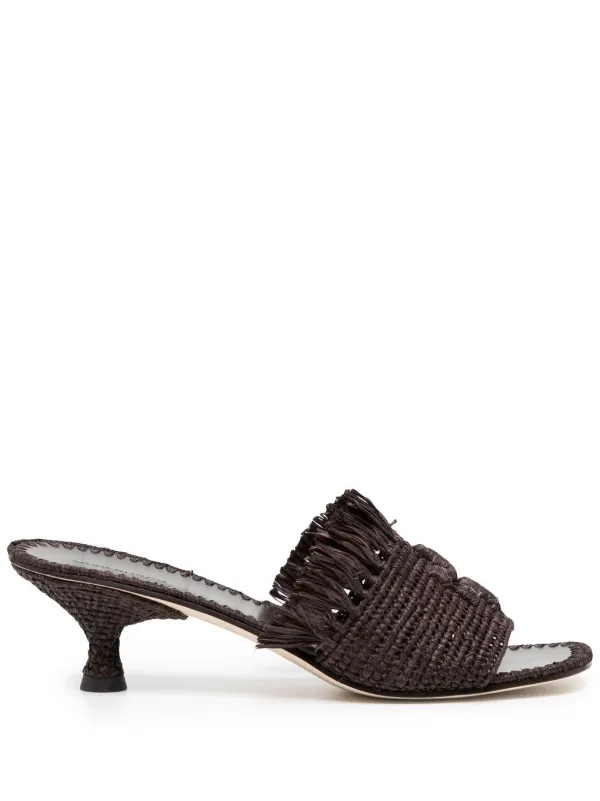 Tory Burch Eleanor Raffia 60mm Mules - Farfetch