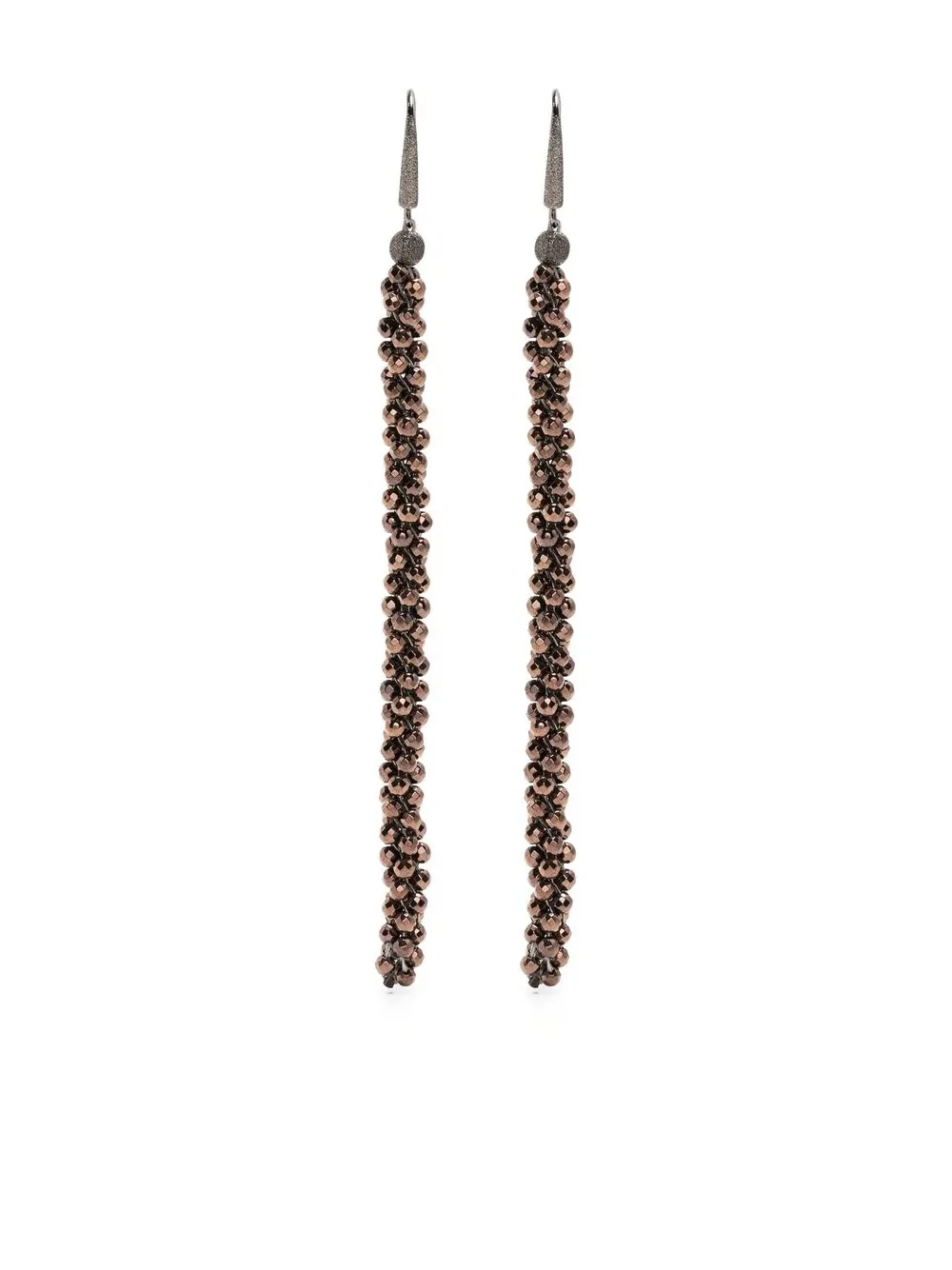 

Brunello Cucinelli aretes con detalle de mostacillas - Marrón