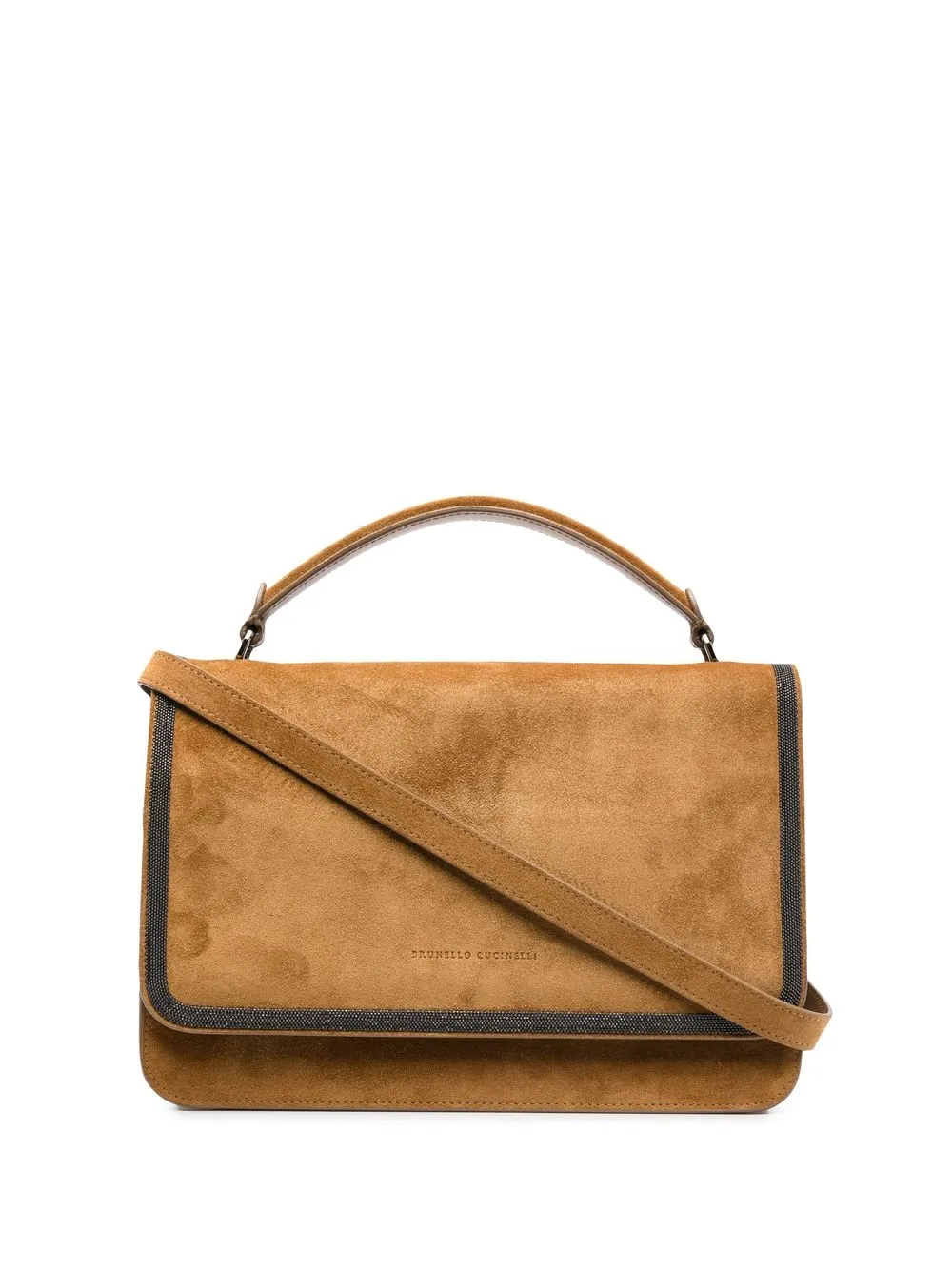 

Brunello Cucinelli tote de gamuza con detalle de cadena Monili - Marrón