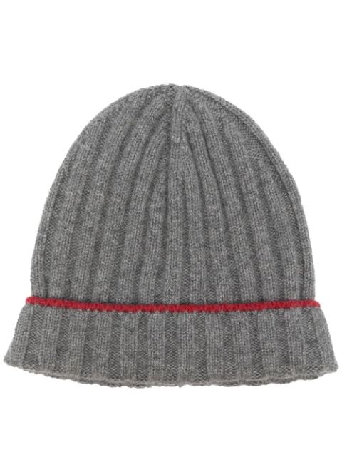 Brunello Cucinelli contrasting-trim detail knit beanie Men