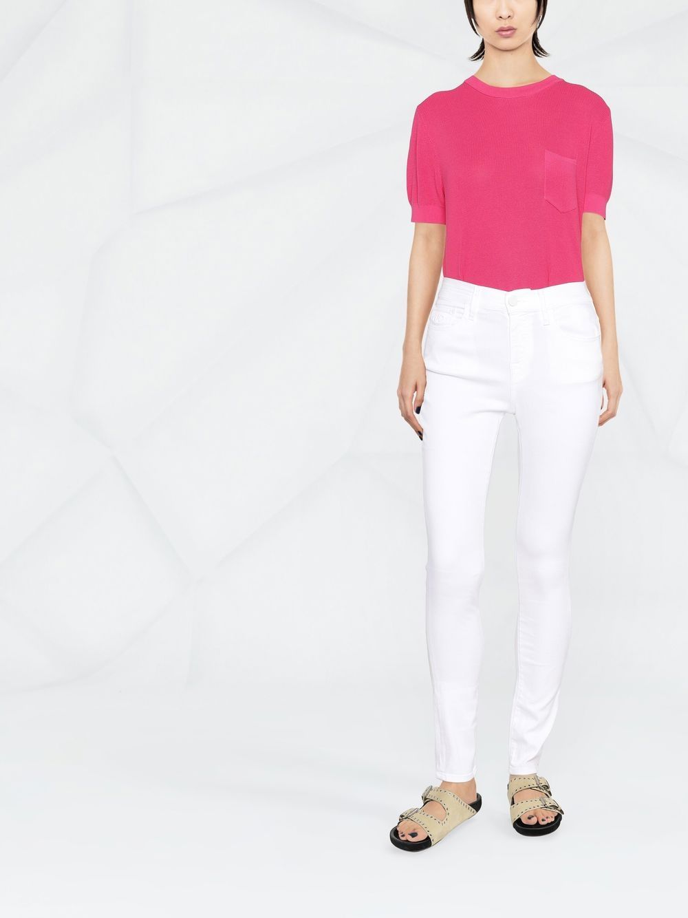 Shop Jacob Cohen High-waisted Skinny Jeans In White