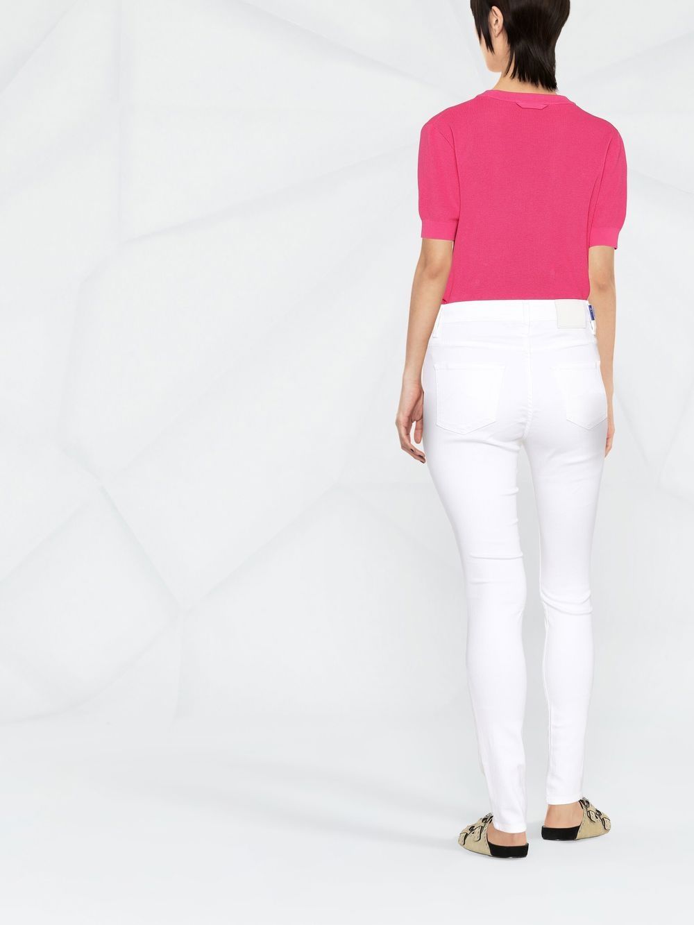 Shop Jacob Cohen High-waisted Skinny Jeans In White